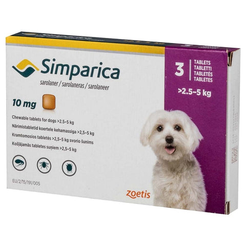 Simparica Palatable Chewable Tablets for Dogs (3 pack)