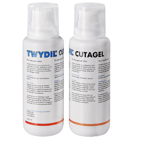 Two bottles of TWYDIL CUTAGEL on a white background