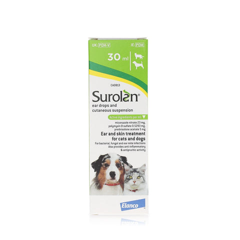 Surolan® Cutaneous Ear Drops Suspension for Dogs and Cats