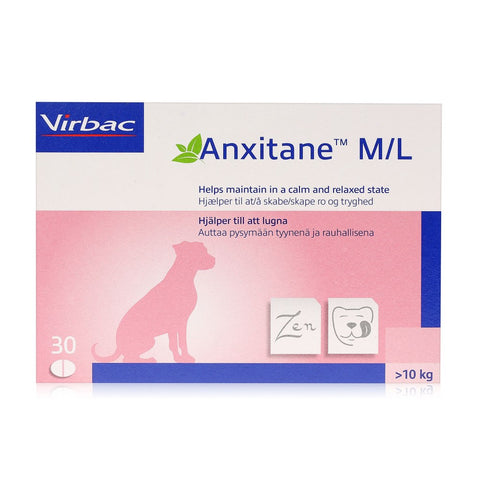 Anxitane Chewable Tablet For Cats & Dogs - Calming Treatment - Pack of 30 (Sizes S/M/L)