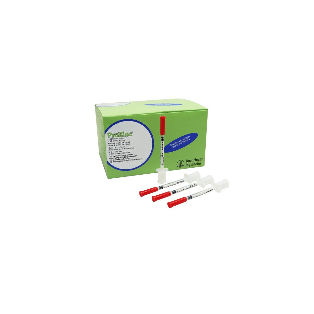 Insulin Syringe Prozinc 0.3ml U-40 3 Part - Box of 120 – VetMedi.co.uk