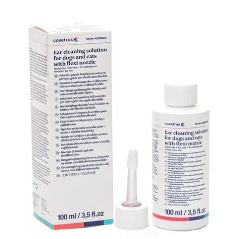 Covetrus® Ear Cleaning Solution with Flexi Nozzle for Cats & Dogs 100ml Bottle