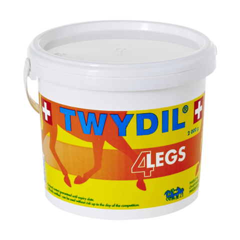 White bucket with Twydil 4Legs label on a white background