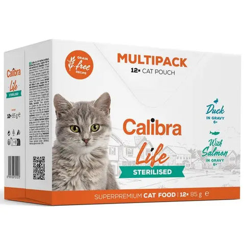 Calibra Life Pouch Cat Food Sterilised Multipack (12 pouches)