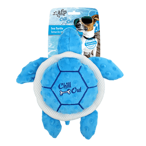 Cooling & Water Dispensing Toy For Dogs - All For Paws Chill Out Sea Turtle