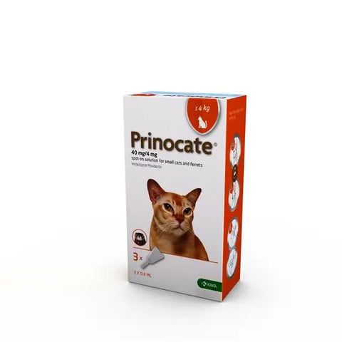 Prinocate Spot-On Flea and Worm Treatment for Cats and Ferrets (<4kg) 3 pipettes