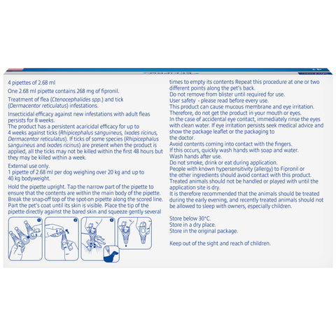 Effipro spot on for dogs - 4 pipettes