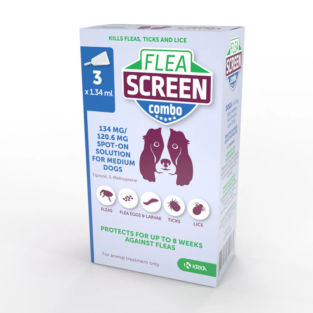 Flea Screen Combo Spot on for dogs - Medium Dog (10-20kg) 3 pipettes
