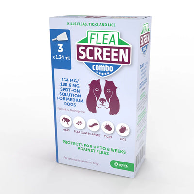 Flea Screen Combo Spot on for dogs - Medium Dog (10-20kg) 3 pipettes