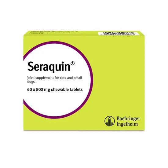 Seraquin® Glucosamine Chewable Joint Supplement Tablets for Cats and Small Dogs 800mg