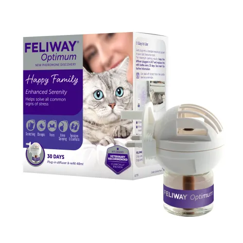 Feliway Optimum Cat Calming Diffuser Starter Pack Plug In with 48ml Vial