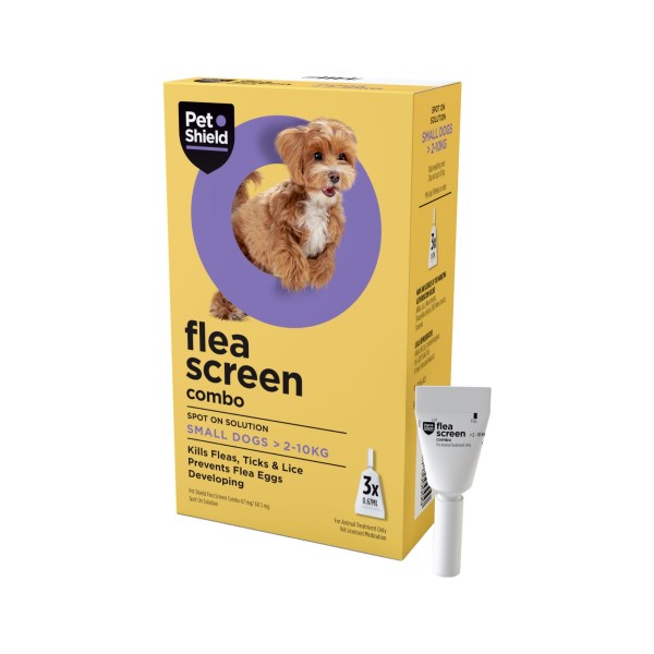 Flea Screen Combo Spot on for dogs - Small Dog (2-10kg) 3 pipettes