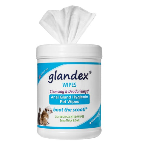Glandex Anal Gland Hygienic Rear End Pet Wipes for Dogs and Cats
