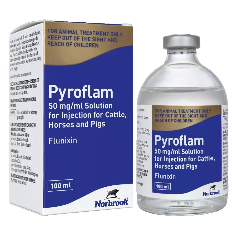 Pyroflam 50 mg ml Solution Injection Cattle Horses Pigs