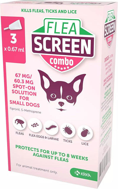 Flea Screen Combo Spot on for dogs - Small Dog (2-10kg) 3 pipettes