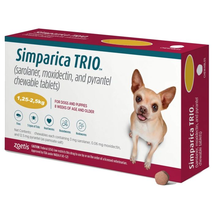 Simparica Trio Chewable Tablets For Dogs - Main Image