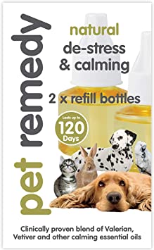 Pet Remedy Natural Calming Diffuser Refills. 2 x 40 ml Refill Bottles (4 Month Supply)