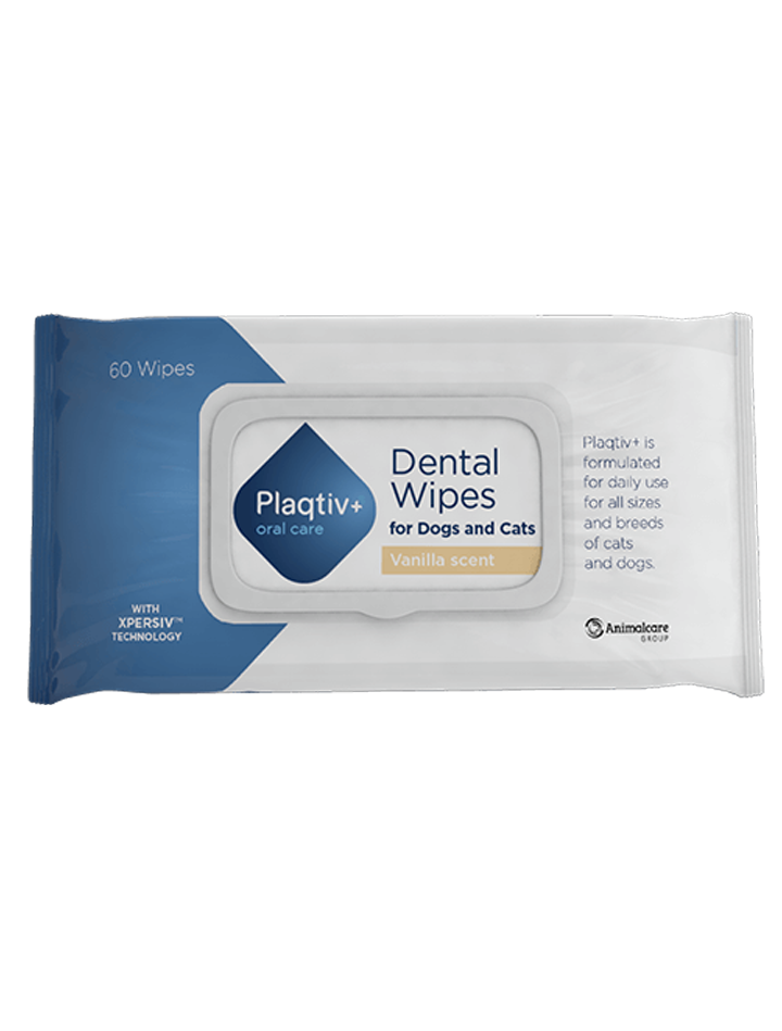 Plaqtiv+ Oral Care Dental Wipes for Cats & Dogs - 60 wipes