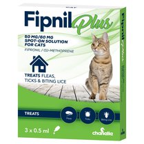 Fipnil Plus Spot On Flea Tick Treatment Cats 3 pipettes