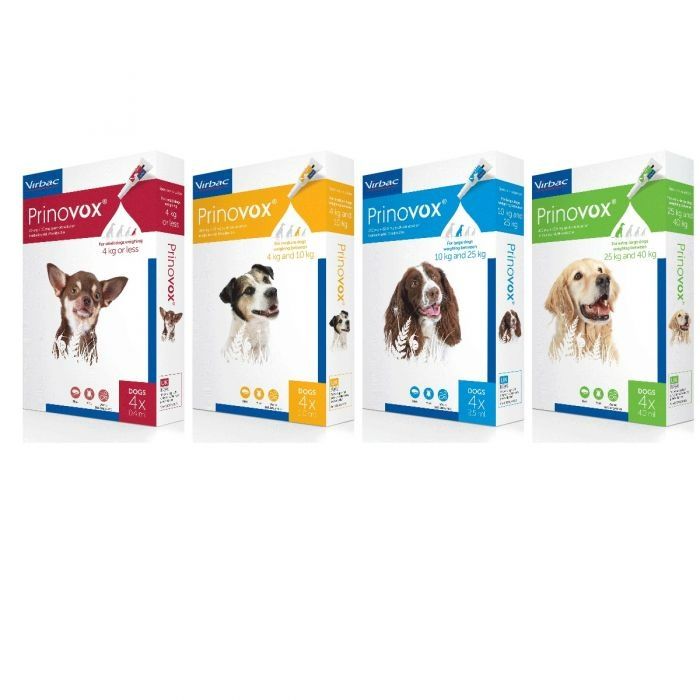 Prinovox Spot on Solution Dogs Pack 4 pipettes